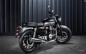 A black Honda H`ness CB350 - the Indian rival of Royal Enfield Bullet 350